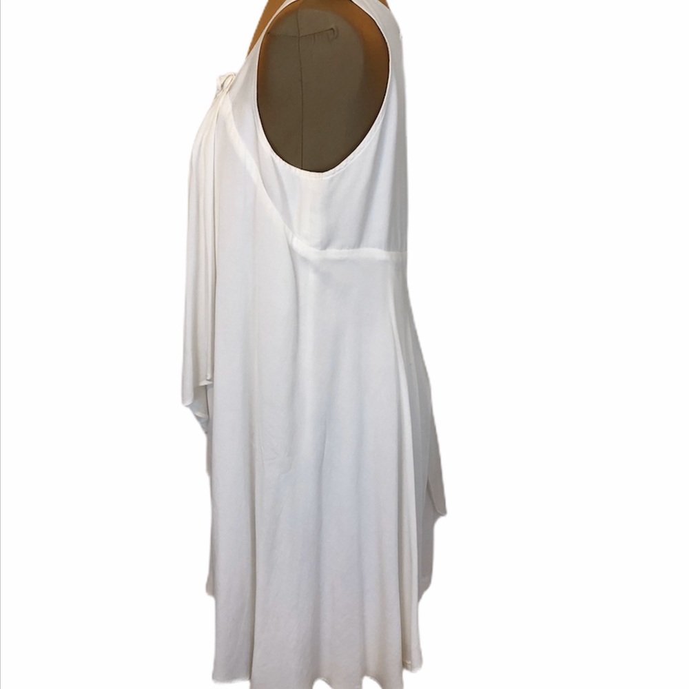CHARLES CHANG-LIMA White Sleeveless Cupro Dress 8 - Picture 4 of 11